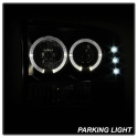 Ford F250 Super Duty 99-04 / Ford Excursion 00-04 1PC Strålkastare Projektor - Version 2 - LED Halo Svarta Spyder Auto