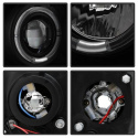 Ford F250 Super Duty 99-04 / Ford Excursion 00-04 1PC Strålkastare Projektor - Version 2 - LED Halo Svarta Röktonade Spyder Auto
