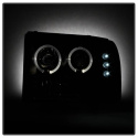 Ford F250 Super Duty 99-04 / Ford Excursion 00-04 1PC Strålkastare Projektor - Version 2 - LED Halo Svarta Röktonade Spyder Auto