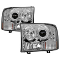 Ford F250 Super Duty 99-04 / Ford Excursion 00-04 1PC Strålkastare Projektor - Version 2 - LED Halo Krom Spyder Auto