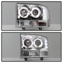 Ford F250 Super Duty 99-04 / Ford Excursion 00-04 1PC Strålkastare Projektor - Version 2 - LED Halo Krom Spyder Auto
