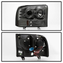 Ford F250 Super Duty 99-04 / Ford Excursion 00-04 1PC Strålkastare Projektor - Version 2 - LED Halo Röktonade Spyder Auto