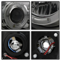 Ford F250 Super Duty 99-04 / Ford Excursion 00-04 1PC Strålkastare Projektor - Version 2 - LED Halo Röktonade Spyder Auto