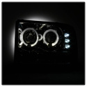Ford F250 Super Duty 99-04 / Ford Excursion 00-04 1PC Strålkastare Projektor - Version 2 - LED Halo Röktonade Spyder Auto