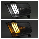 Ford Mustang 10-13 Strålkastare Projektor (Passar ej Xenon/HID-Modeller) (Vit Light Bar) LED Sekventiell Blinkers Spyder Auto Spyder Auto