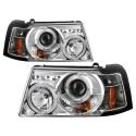 Ford Ranger 01-11 1PC Strålkastare Projektor - LED Halo Krom Spyder Auto