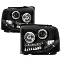 Ford F250/350/450 Super Duty 05-07 Strålkastare Projektor - LED Halo Svarta Spyder Auto