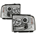 Ford F250/350/450 Super Duty 05-07 Strålkastare Projektor - LED Halo Krom Spyder Auto