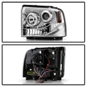 Ford F250/350/450 Super Duty 05-07 Strålkastare Projektor - LED Halo Krom Spyder Auto
