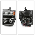 Ford F250/350/450 Super Duty 08-10 Strålkastare Projektor - LED Halo Svarta Spyder Auto