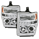 Ford F250/350/450 Super Duty 08-10 Strålkastare Projektor - LED Halo Krom Spyder Auto