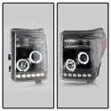 Ford Super Duty 11-15 Strålkastare Projektor - LEDHalo - DRL - Svarta Spyder Auto