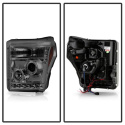 Ford Super Duty 11-15 Strålkastare Projektor - LED Halo - DRL - Röktonade Spyder Auto