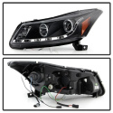 Honda Accord 08-12 4Dr Strålkastare Projektor- LED Halo - DRL - Svarta Spyder Auto