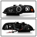 Honda Civic 92-95 2/3DR 1PC Strålkastare Projektor - LED Halo- Svarta Spyder Auto