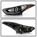 Hyundai Elantra 11-13 Strålkastare Projektor - LED Halo - DRL - Svarta Spyder Auto