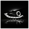 Hyundai Elantra 11-13 Strålkastare Projektor - LED Halo - DRL - Svarta Spyder Auto