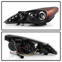Hyundai Genesis 10-12 Strålkastare (Passar ej Xenon/HID-Modeller) - LED Halo - DRL – Svarta Spyder Auto