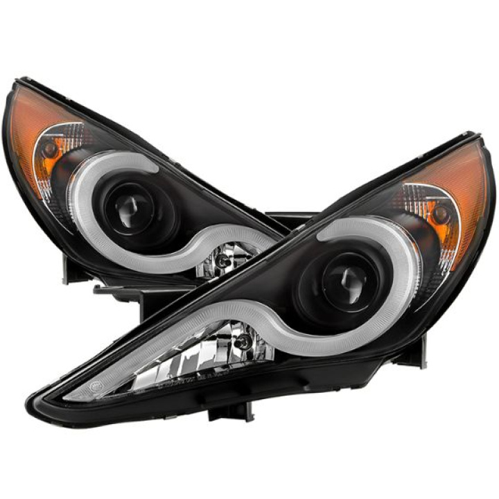 PRO-YD-HYSON11V2-LBDRL-BK Hyundai Sonata 11-13 Verson 2 Strålkastare Projektor (Passar ej Hybrid Modeller) - Ljuslist DRL – Svarta Spyder Auto