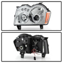 Jeep Grand Cherokee 05-07 Strålkastare Projektor - LED Halo Krom Spyder Auto