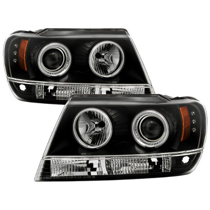 PRO-YD-JGC99-CCFL-BK Jeep Grand Cherokee 99-04 Strålkastare Projektor LED (Utbytbara LEDs) - Svarta Spyder Auto