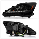 Lexus IS 250/350 2006-2010 Strålkastare Projektor - DRL - Svarta Röktonade Spyder Auto