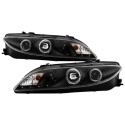 Mazda 6 03-05 Med Dimljus Strålkastare Projektor - LED Halo - DRL - Svarta Spyder Auto