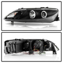 Mazda 6 03-05 Med Dimljus Strålkastare Projektor - LED Halo - DRL - Svarta Spyder Auto