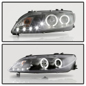 Mazda 6 03-05 Med Dimljus Strålkastare Projektor - LED Halo - DRL - Svarta Spyder Auto