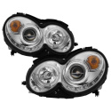Mercedes Benz CLK 03-09 Strålkastare (Passar ej Xenon/HID-Modeller) - LED Halo - DRL – Krom Spyder Auto