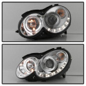 Mercedes Benz CLK 03-09 Strålkastare (Passar ej Xenon/HID-Modeller) - LED Halo - DRL – Krom Spyder Auto