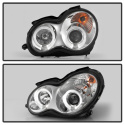 Mercedes Benz C-Class 01-05 4 Dr Krom Strålkastare (Passar ej Xenon/HID-Modeller) - LED Halo – Krom Spyder Auto