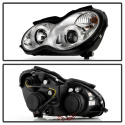 Mercedes Benz C-Class 01-05 4 Dr Krom Strålkastare (Passar ej Xenon/HID-Modeller) - LED Halo – Krom Spyder Auto
