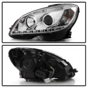 Mercedes Benz C-Class 08-11 Strålkastare (Passar ej Xenon/HID-Modeller) - DRL - Krom Spyder Auto