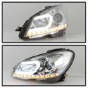 Mercedes Benz W204 C-Class 12-13 Strålkastare (Passar ej Xenon/HID-Modeller) - DRL – Krom Spyder Auto