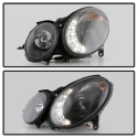 Mercedes Benz E-Class 03-06 Strålkastare Projektor - Xenon/HID (Passar ej halogen) - DRL- Svarta Spyder Auto