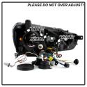 Mitsubishi EVO X 08-14 Strålkastare Projektor - Xenon/HID (Passar ej halogen) - LED Halo - DRL - Svarta Spyder Auto