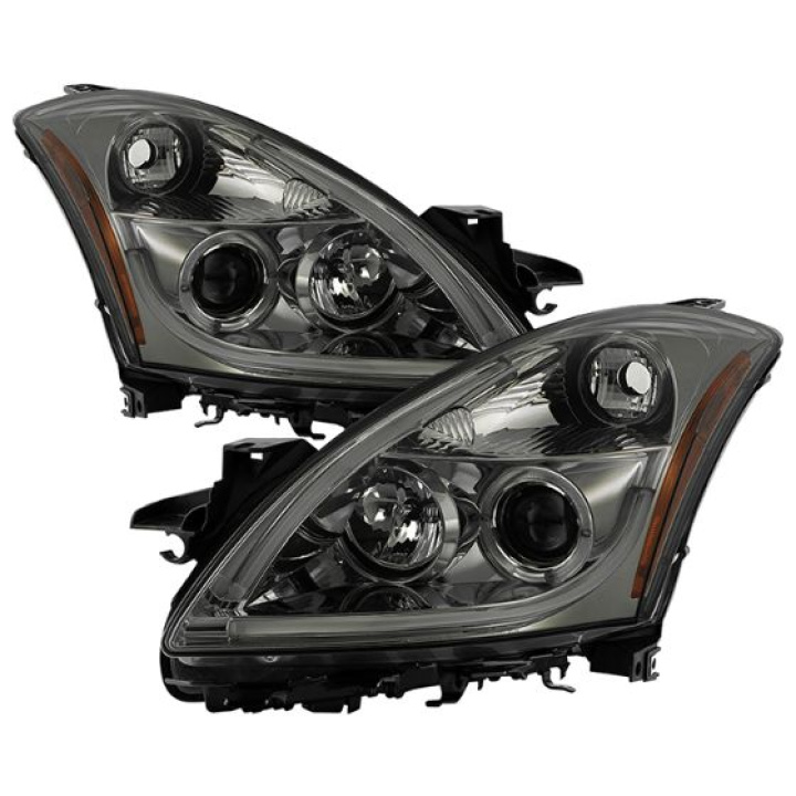 PRO-YD-NA104D-LTDRL-SM Nissan Altima 4Dr 2010-2012 Strålkastare Projektor - Ljuslist DRL - LED Halo - Röktonade Spyder Auto