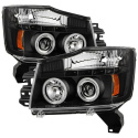 Nissan Titan 04-14 / Nissan Armada 04-07 Strålkastare Projektor LED (Utbytbara LEDs) - Svarta Spyder Auto
