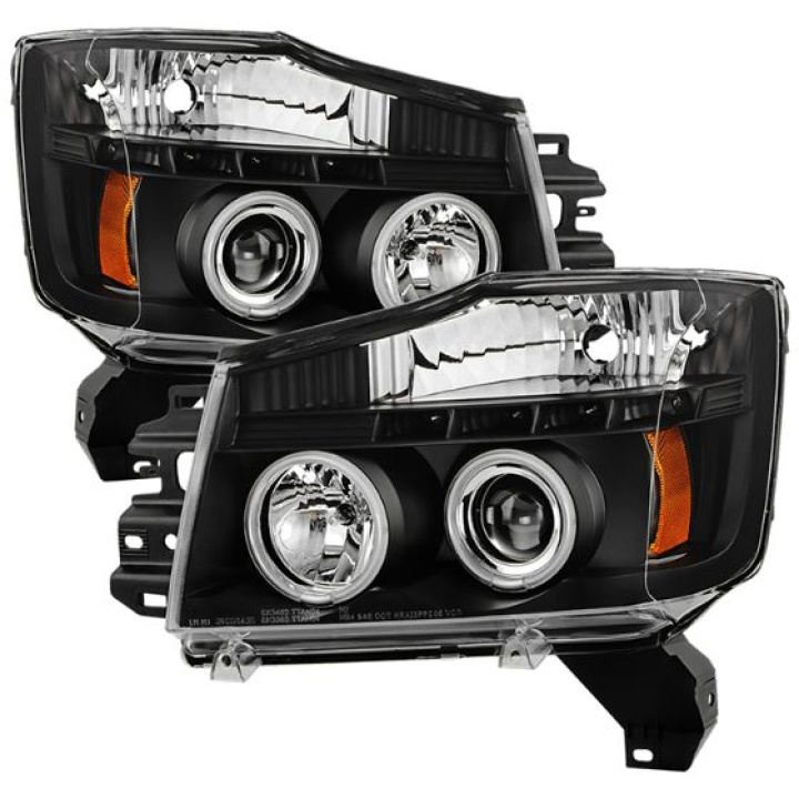 PRO-YD-NTI04-CCFL-BK Nissan Titan 04-14 / Nissan Armada 04-07 Strålkastare Projektor LED (Utbytbara LEDs) - Svarta Spyder Auto