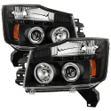 Nissan Titan 04-14 / Nissan Armada 04-07 Strålkastare Projektor - LED Halo Svarta Spyder Auto