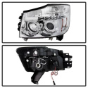 Nissan Titan 04-14 / Nissan Armada 04-07 Strålkastare Projektor - LED Halo Krom Spyder Auto