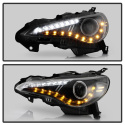 Subaru BRZ 12-14 Strålkastare Projektor- DRL LED - Svarta Spyder Auto