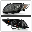 Toyota Corolla 09-10 Strålkastare Projektor - LED Halo - DRL - Röktonade Spyder Auto