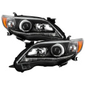 Toyota Corolla 11-13 Strålkastare (Passar ej Xenon/HID-Modeller) - DRL LED - Svarta Spyder Auto