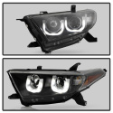Toyota Highlander 11-13 Strålkastare Projektor - 3D DRL - Svarta Spyder Auto