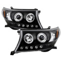 Toyota Land Cruiser 08-11 Strålkastare Projektor - LED Halo Svarta Spyder Auto
