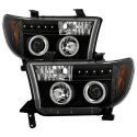 Toyota Tundra 07-13 / Toyota Sequoia 08-13 Strålkastare Projektor - Eliminerar AFS-funktionen LED (Utbytbara LEDs) - Svarta Spyder Auto