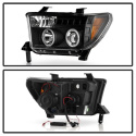 Toyota Tundra 07-13 / Toyota Sequoia 08-13 Strålkastare Projektor - Eliminerar AFS-funktionen LED (Utbytbara LEDs) - Svarta Spyder Auto