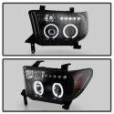 Toyota Tundra 07-13 / Toyota Sequoia 08-13 Strålkastare Projektor - Eliminerar AFS-funktionen LED (Utbytbara LEDs) - Svarta Spyder Auto